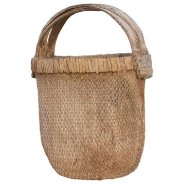 Antique Woven Bamboo Basket