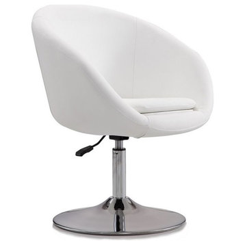 Manhattan Comfort Hopper Faux Leather Height Adjustable Chair in White