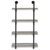 Pemberly Row Modern / Contemporary 24" Wall Shelf in Black and Gray Driftwood