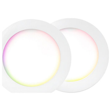 Wi-Fi Smart 6" LED Multicolor White Recessed Lighting Kit 2-Pack
