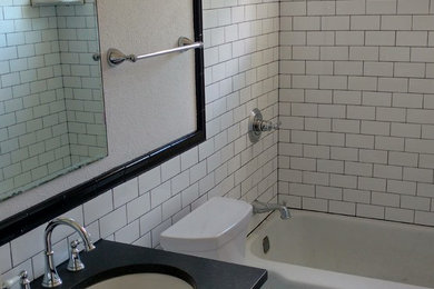 Black and white retro bath