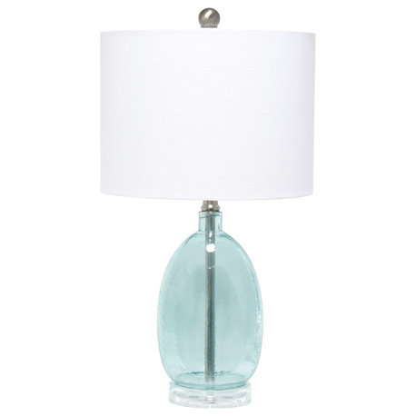 Elegant Designs Ellipse Transparent Table Lamp, Clear Blue