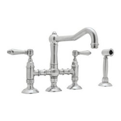 Rohl Country Kitchen 3 Leg Deck Mounted Faucet With Sidespray - Kitchen Faucets