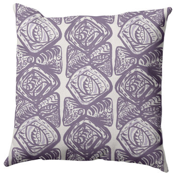 Cowry Cluster Outdoor Pillow, Purple, 20"x20"