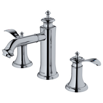 Karran 2-Handle 3-Hole Widespread Faucet With Pop-up Drain, Chrome