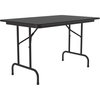 Correll 30"W x 48"D Melamine Top Folding Table in Black Granite