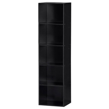 5-Shelf Bookcase, Black