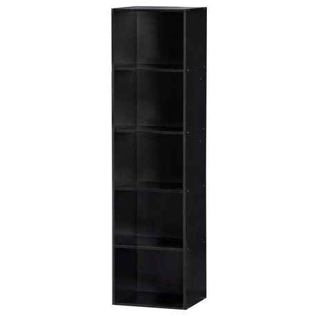 5-Shelf Bookcase, Black