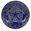 Cobalt Carved Decorative Plate, 11"