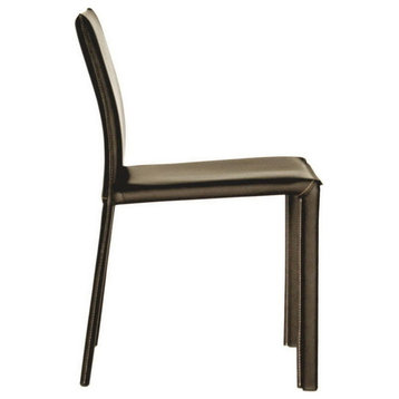 Baxton Studio Brown Burridge Leather Dining Chair, Set of 2