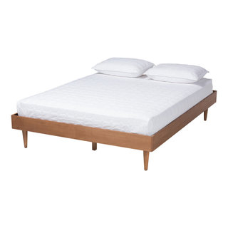 Bonnington Ash Wanut Wood Bed Frame Midcentury Platform Beds