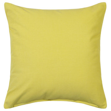 Solid Citron Yellow Accent Throw Pillow Cover, 16"x16"