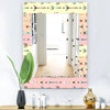 Designart Pink Spheres 1 Bohemian And Eclectic Frameless Wall Mirror, 24x32
