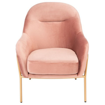 Liza Accent Chair, Dusty Rose Velvet