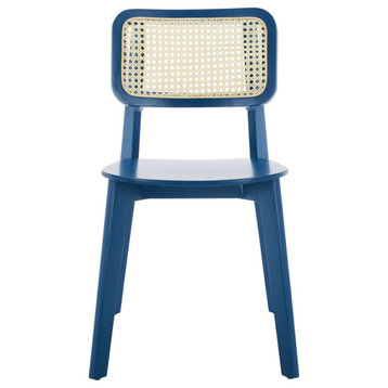 Safavieh Luz Cane Dining Chair, Navy/Natural
