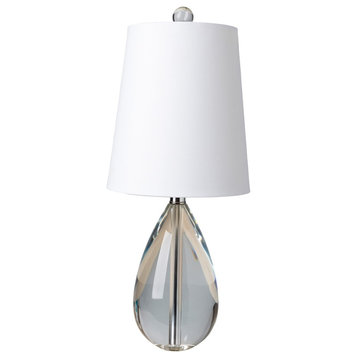 Hayes Table Lamp by Surya, Translucent Base/White Shade
