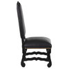Classic Dining Chair, Black Leather , Set of 7