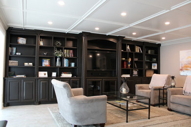 Elegant family room photo in Milwaukee
