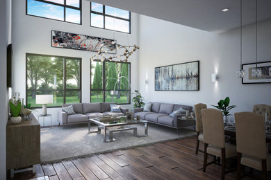 Family room - modern family room idea in Toronto