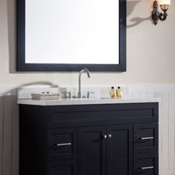 49 inch Transitional Single Sink Bathroom Vanity Set in Black Finish - Bathroom Vanities And Sink Consoles
