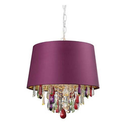 Purple Drum Crystal Pendant - Chandeliers