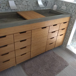 Custom Concrete Sinks and Wood Vanity - Bathroom Vanities And Sink Consoles