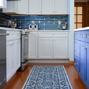 Blue and White Modern Kitchen