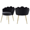 The Perla Dining Chair, Black, Velvet (Set of 2)