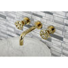 KS8122RX Belknap Two-Handle Wall Mount Bathroom Faucet, Polished Brass