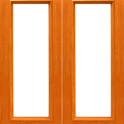 Red Oak-1-lite-R/M Interior Red Oak Raised Moulding IG Glass Double Door - Interior Doors
