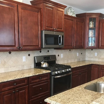 Travertine Tile Backsplash