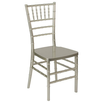 Pemberly Row Modern Premium Resin Stacking Chair in Champagne