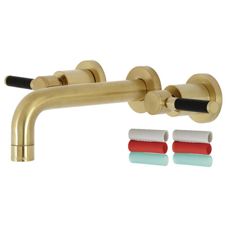 Kingston Brass KS8127DKL 2-Handle Wall Mount Bathroom Faucet, Brushed Brass