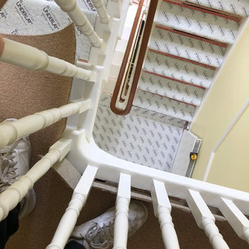 Grey Carpet Runner With Black Border To Stairs In Islington