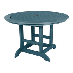Highwood USA - Round Dining Table, 48", Nantucket Blue - Outdoor Dining Tables