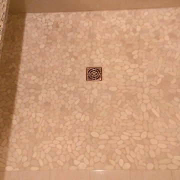 MASTER BATHROOM - Crema Marfil Porcelain 32" x 16" Wall / 32" x 8" Floor