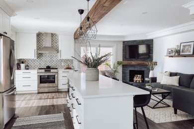 Example of a minimalist kitchen design in Toronto