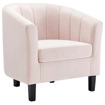 Zoey Pink Channel Tufted Performance Velvet Armchair