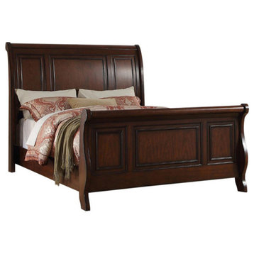 Marvelous Wooden C.King Bed, Antique Cherry Finish