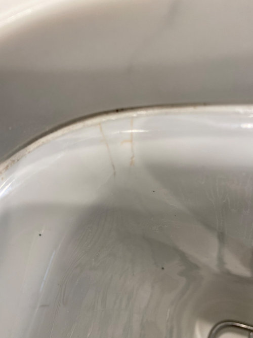 Kohler Riverby Undermount Sink cast iron cracks forming