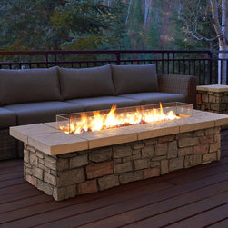 Sedona - 66" Rectangle Propane Fire Table - Fire Pits