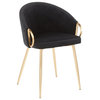 Claire Chair, Gold Metal, Black Velvet