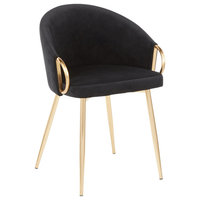 Claire Chair, Gold Metal, Black Velvet