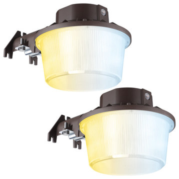 2-Pack 3CCT LED Barn Light, 50W Dusk to Dawn Commercial Exterior Lights, Bronze