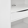 72" Wood Single Drawer Angled Front Bookshelf - Solid White