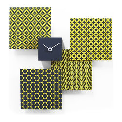Pattern M2370 Grey/Yellow Analog Wall Clock - Wall Clocks