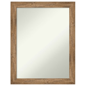 Owl Brown Narrow Non-Beveled Wood Bathroom Wall Mirror - 21.5 x 27.5 in.