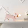 Penelope 11.75" Modern Industrial Iron Feline LED Kids' Lamp, Pink