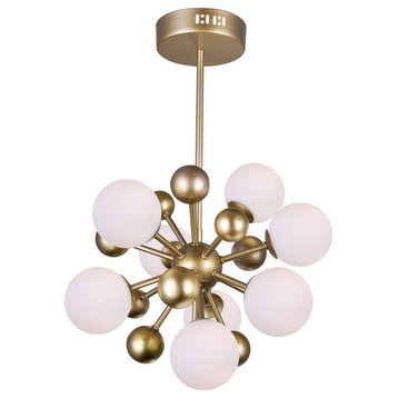 Element 8 Light Chandelier with Sun Gold Finish