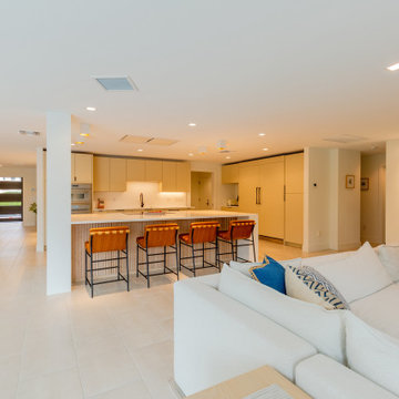 Minimalist Open-Plan Kitchen With Inviting Island Seating